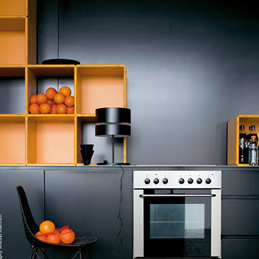 Küchenregal modular in orange