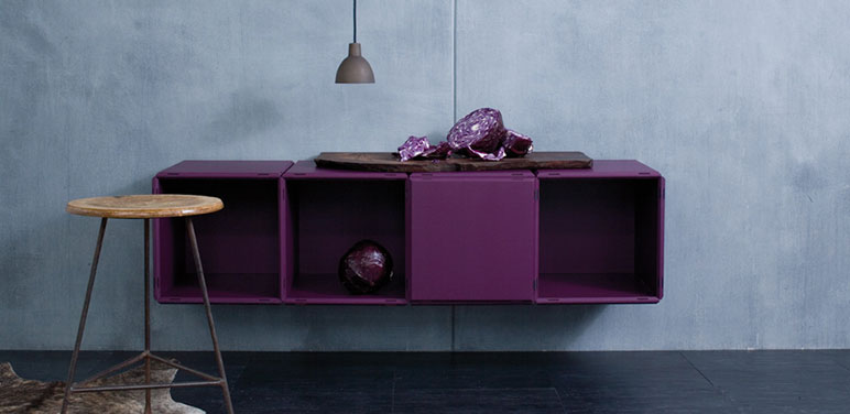 qubing modular cube shelf in purple